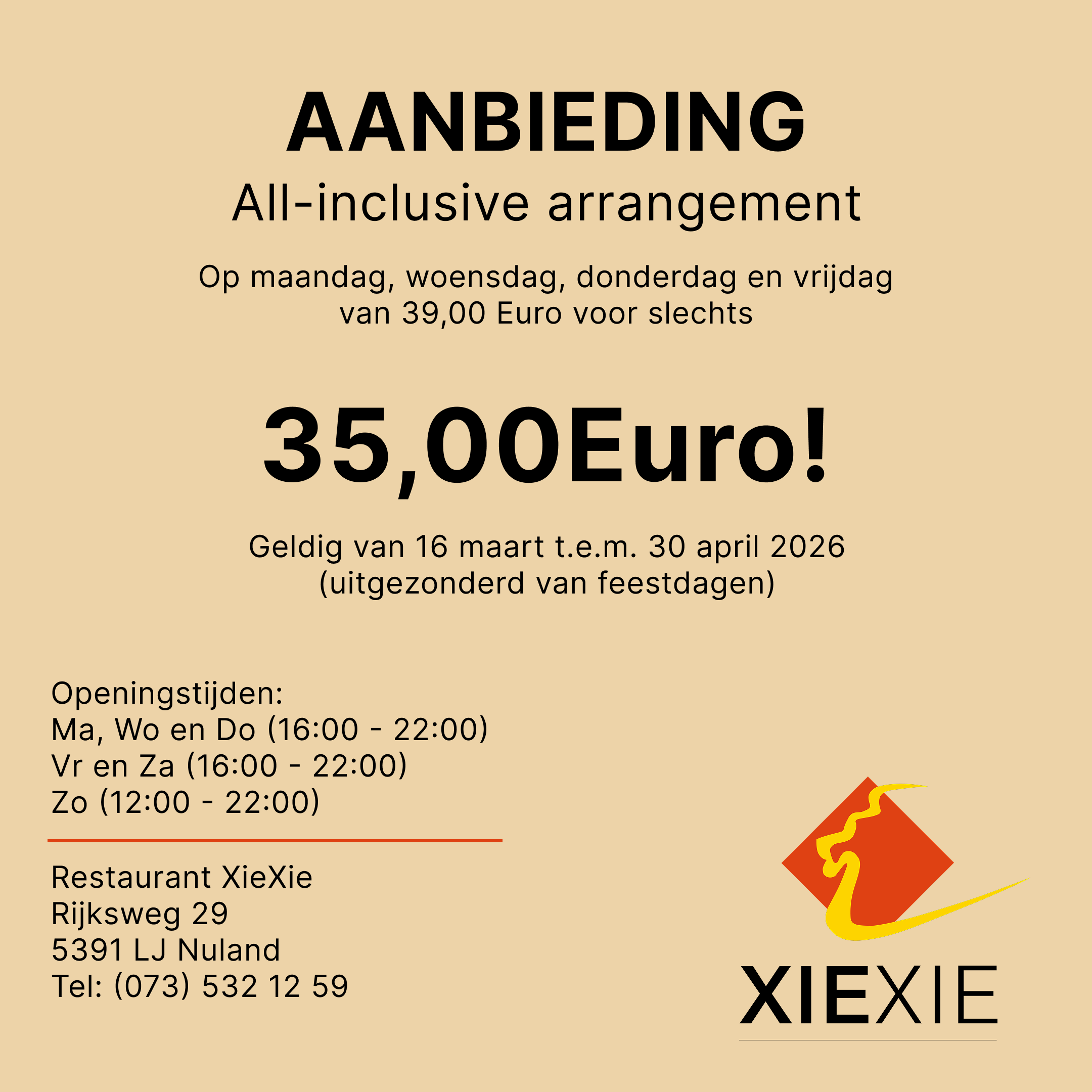 Catering Menu Xie Xie